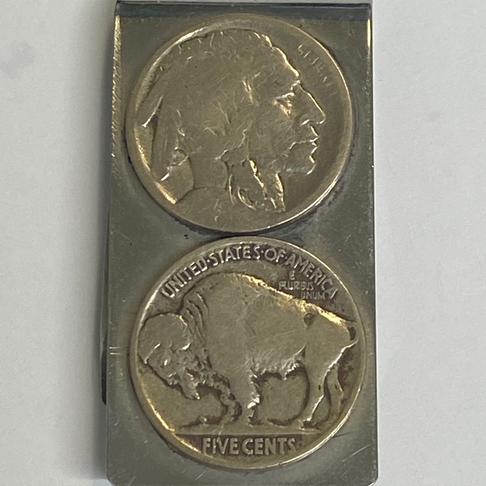 Vintage Double Buffalo Nickels Money Clip